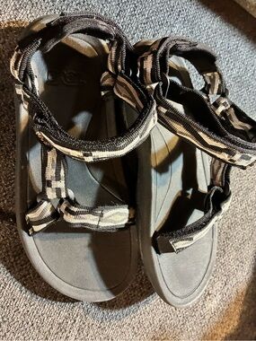 Teva Kids Black and Cream Webbing Sport Sandals